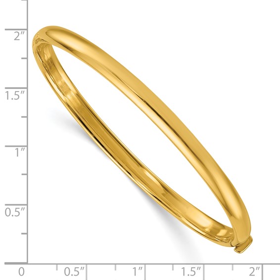 Herco 14K Polished 4.7mm Hinged Bangle