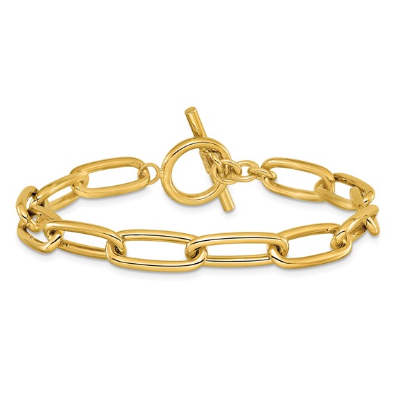 Herco 14K Polished Paperclip Link 7.5 inch Toggle Bracelet