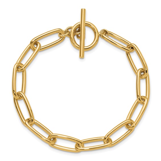 Herco 14K Polished Paperclip Link 7.5 inch Toggle Bracelet