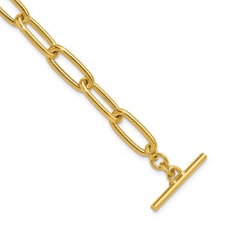 Herco 14K Polished Paperclip Link 7.5 inch Toggle Bracelet