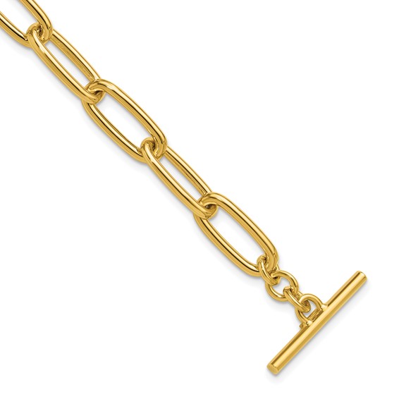 Herco 14K Polished Paperclip Link 7.5 inch Toggle Bracelet
