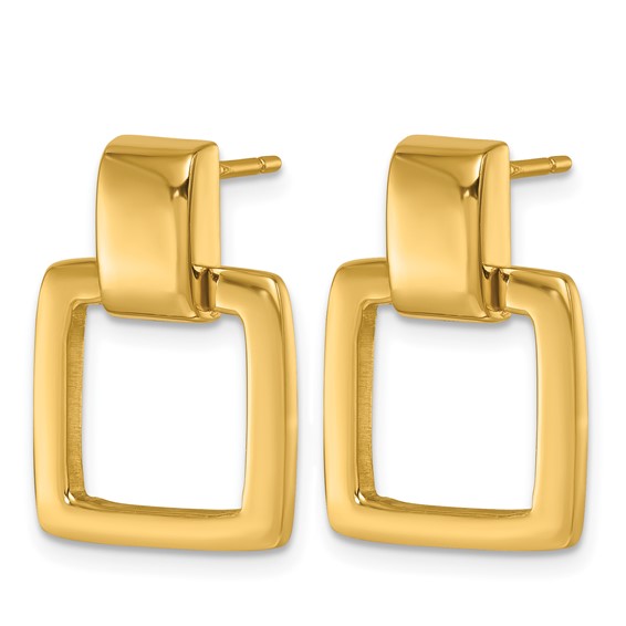 Herco 14K Polished Square Link Post Dangle Earrings
