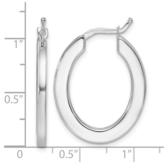 HERCO Gold Square Edge Hoop Oval Earrings