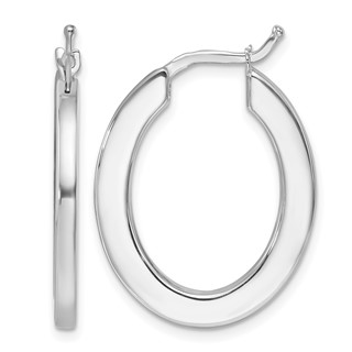 HERCO Gold Square Edge Hoop Oval Earrings