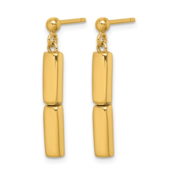 Herco 14K Polished Fancy Two Bar Post Dangle Earrings
