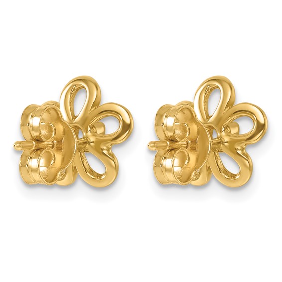 Herco 14K Polished Diamond Flower Post Earrings