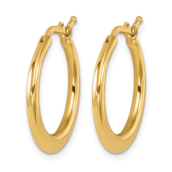 Herco 14K Polished Tapered 2.2mm Round Hoop Earrings