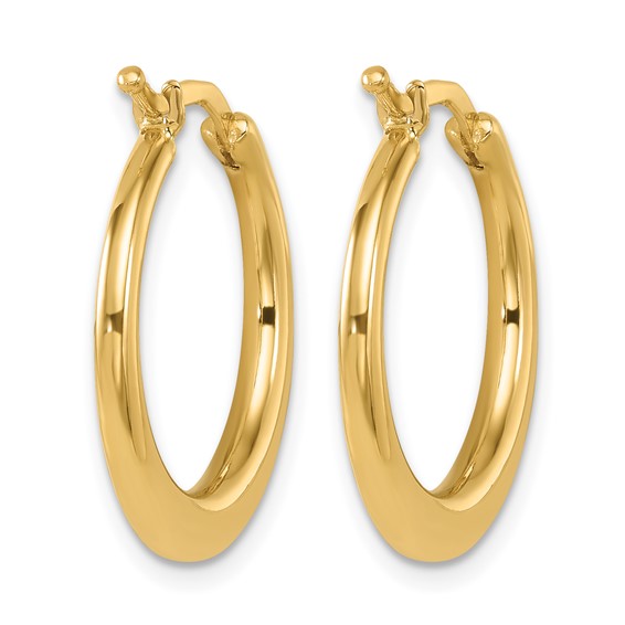 Herco 14K Polished Tapered 2.2mm Round Hoop Earrings