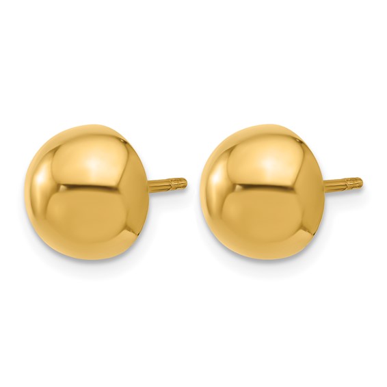 HERCO Gold Polished 1/2 Round Button Post Earrings