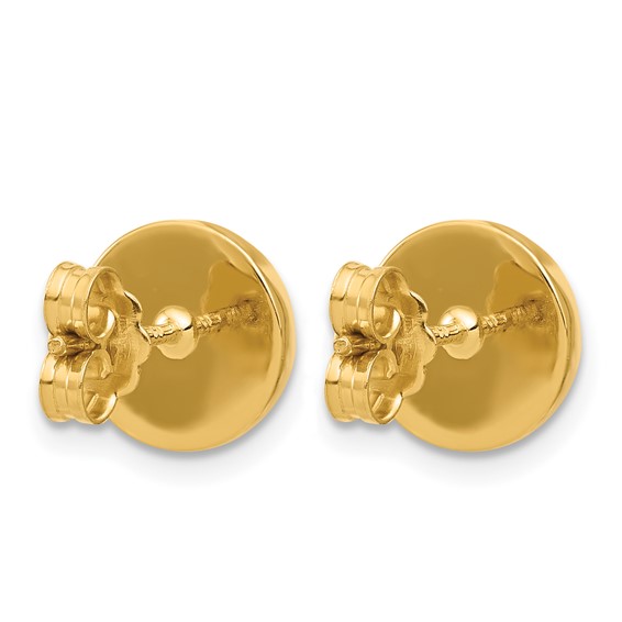 HERCO Gold Polished 1/2 Round Button Post Earrings
