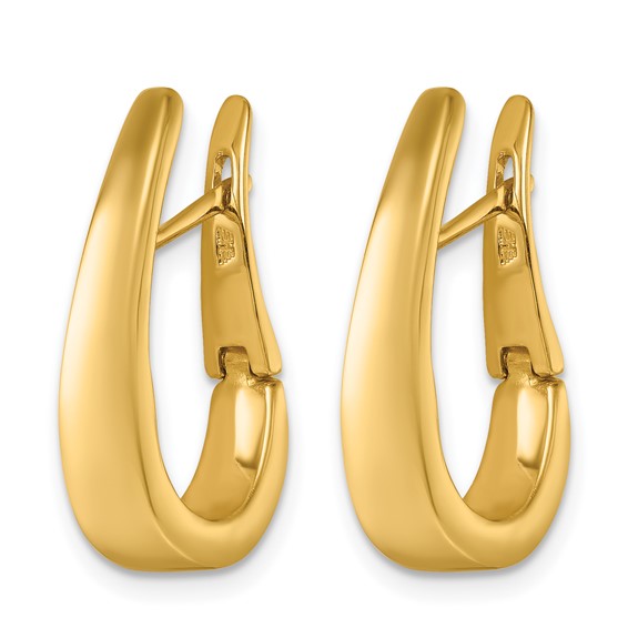 Herco 14K Polished Graduated U Shape Hinged Hoop Earrings