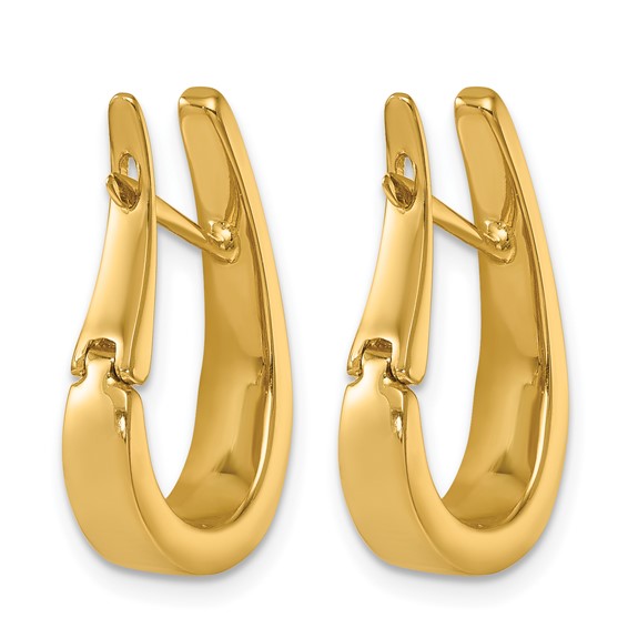 Herco 14K Polished Graduated U Shape Hinged Hoop Earrings