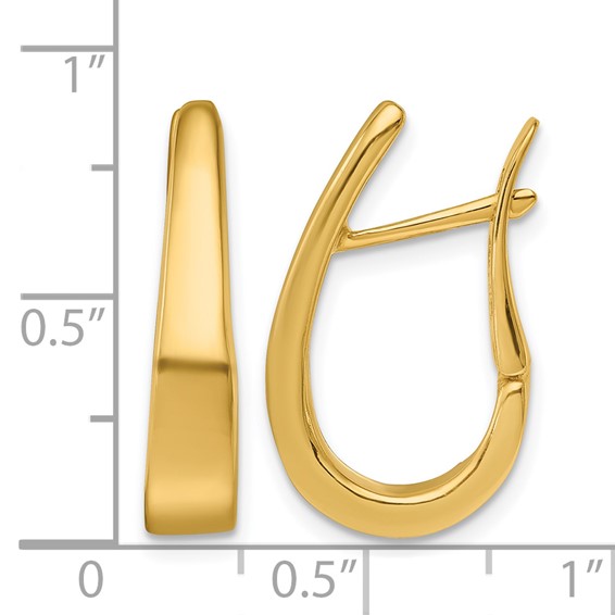 Herco 14K Polished Graduated U Shape Hinged Hoop Earrings