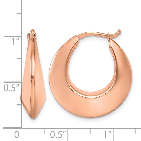 HERCO Gold Knife Edge Hoop Earrings