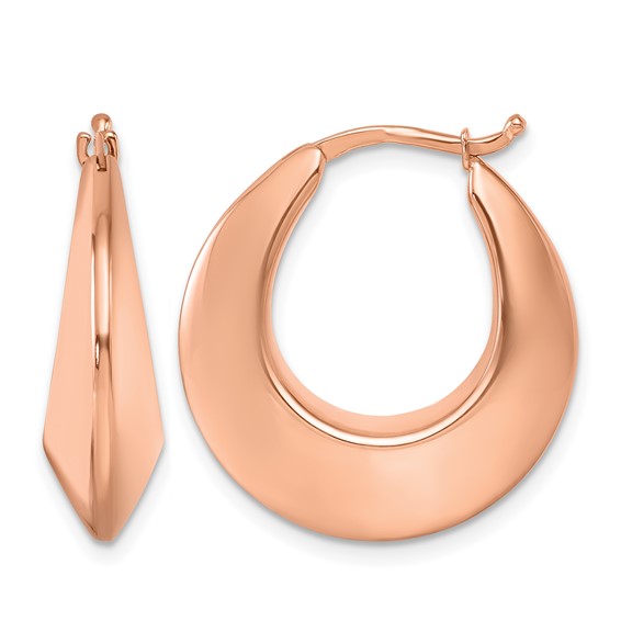 HERCO Gold Knife Edge Hoop Earrings
