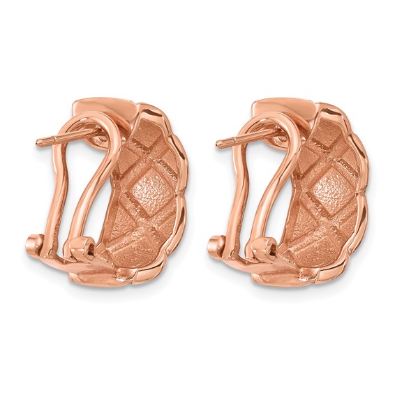 HERCO Gold 8.5mm Quilted Omega Back Earrings                                