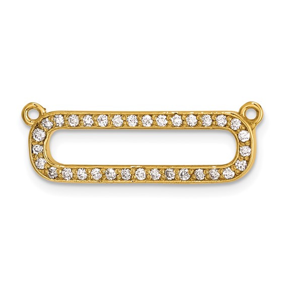 Herco 14K Polished Diamond Oval Link