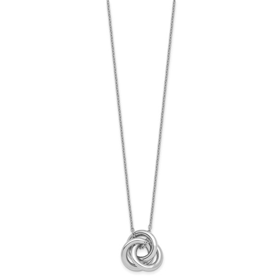 Herco 14K White Gold Interlocked Circles 16in w/1.5in Ext  Necklace
