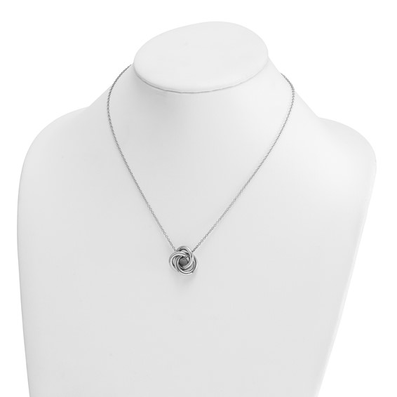 Herco 14K White Gold Interlocked Circles 16in w/1.5in Ext  Necklace