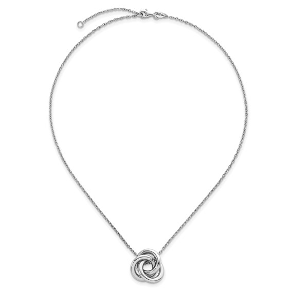 Herco 14K White Gold Interlocked Circles 16in w/1.5in Ext  Necklace