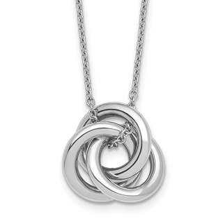 Herco 14K White Gold Interlocked Circles 16in w/1.5in Ext  Necklace