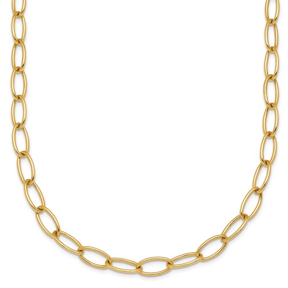Herco 14K Polished 4.5mm Solid Elongated Oval Link 22 Inch Chain