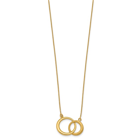 HERCO Gold Satin & Polished Interlocking Circles on Chain Necklaces