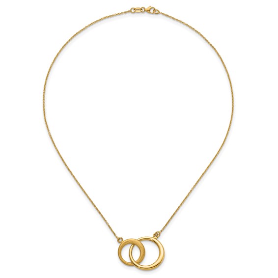 HERCO Gold Satin & Polished Interlocking Circles on Chain Necklaces