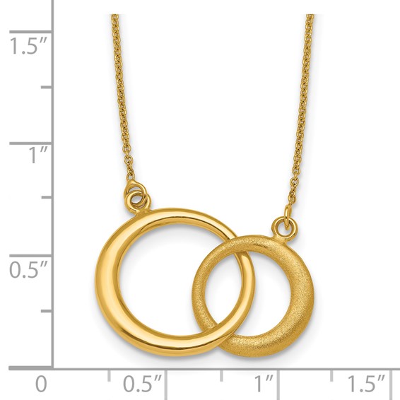 HERCO Gold Satin & Polished Interlocking Circles on Chain Necklaces