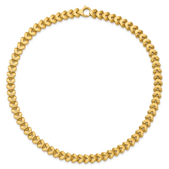 HERCO Gold Reversible Satin-Polished 8.8mm Chevron Necklaces