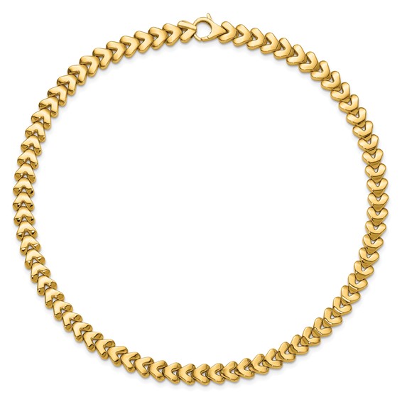 HERCO Gold Reversible Satin-Polished 8.8mm Chevron Necklaces