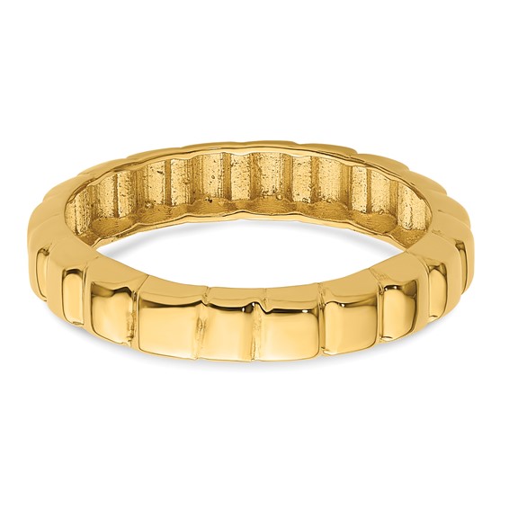 Herco 14K Polished and Grooved Ring