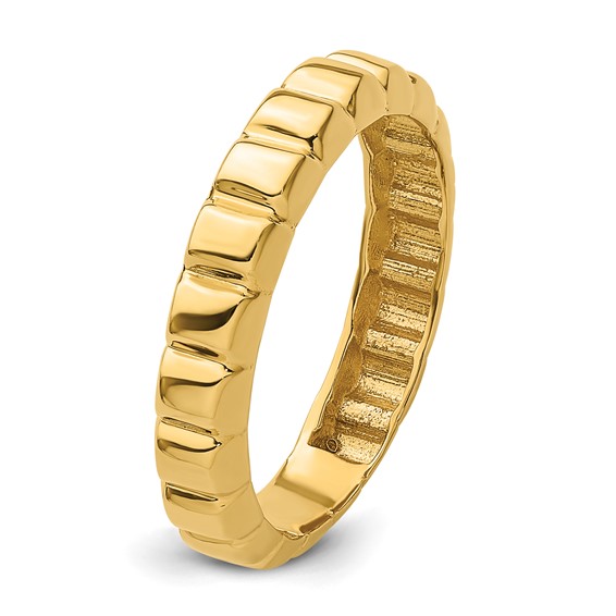 Herco 14K Polished and Grooved Ring