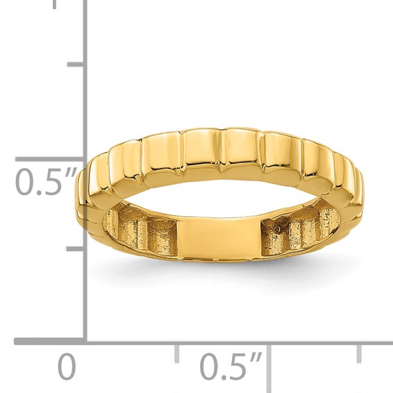 Herco 14K Polished and Grooved Ring