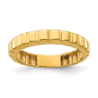 Herco 14K Polished and Grooved Ring