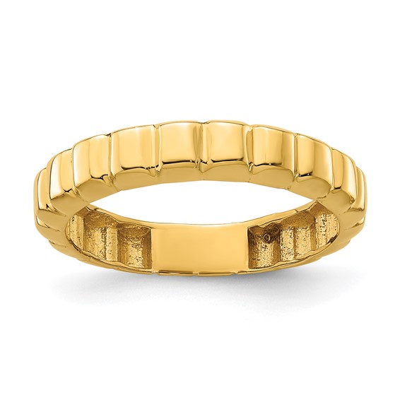 Herco 14K Polished and Grooved Ring