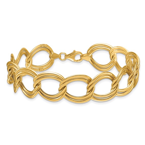 Herco 14K Polished 16mm Double Link 7.5 inch Bracelet