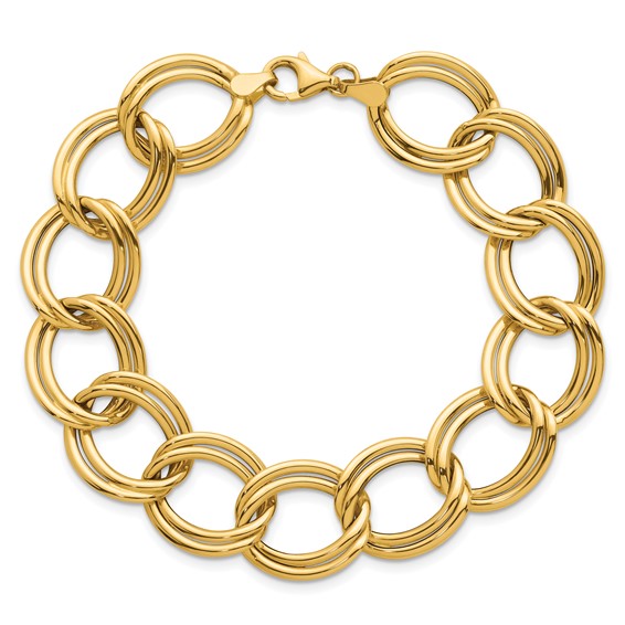 Herco 14K Polished 16mm Double Link 7.5 inch Bracelet