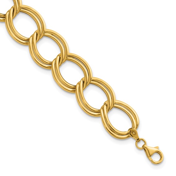 Herco 14K Polished 16mm Double Link 7.5 inch Bracelet