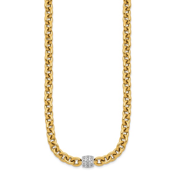 HERCO Gold Oval Links with Diamond
