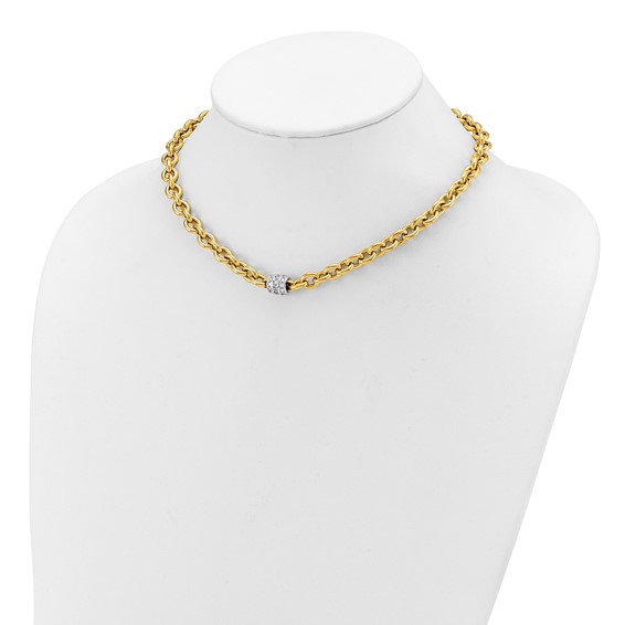 HERCO Gold Oval Links with Diamond