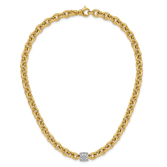 HERCO Gold Oval Links with Diamond