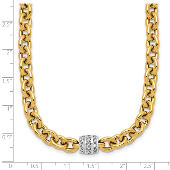 HERCO Gold Oval Links with Diamond