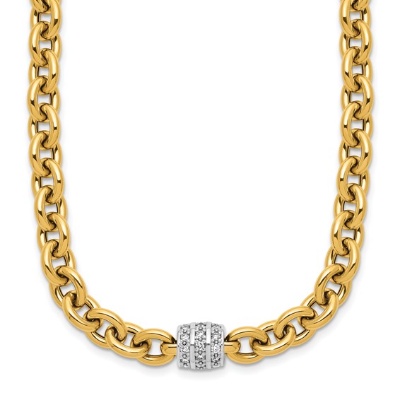 HERCO Gold Oval Links with Diamond