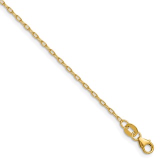 Herco 14K Polished 1.45mm Solid Oval Link Cable 22 Inch Chain