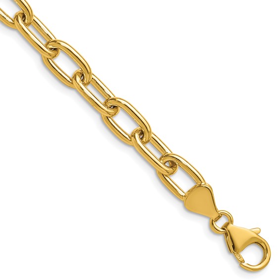 Herco 14K Polished 6.5mm Solid Oval Link Cable 22 Inch Chain