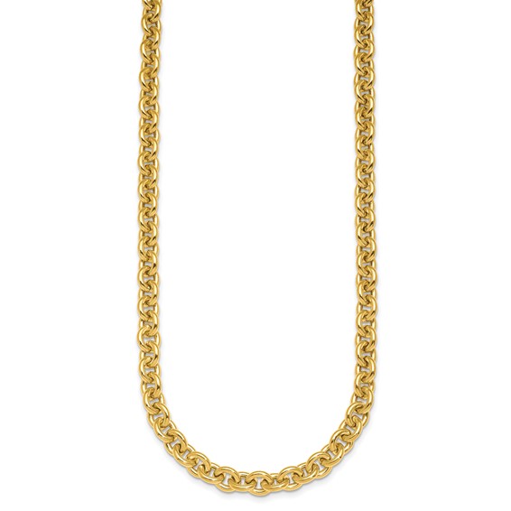 Herco 14K Polished 7mm Open Link Cable 24 inch Necklace