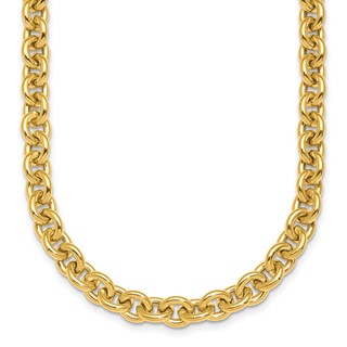 Herco 14K Polished 7mm Open Link Cable 24 inch Necklace