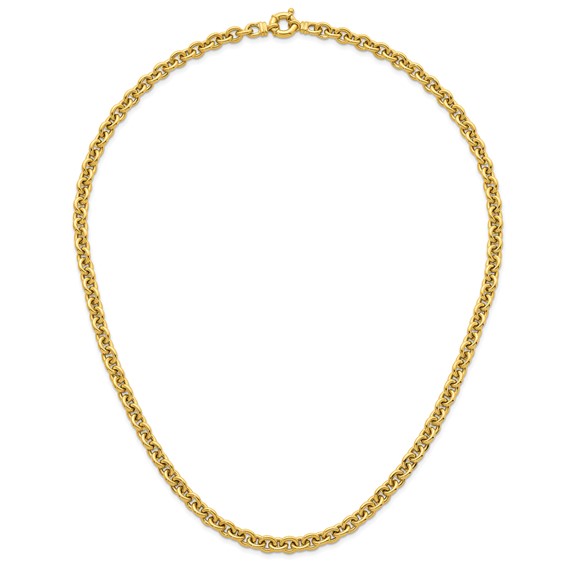 Herco 14K Polished 7mm Open Link Cable 24 inch Necklace