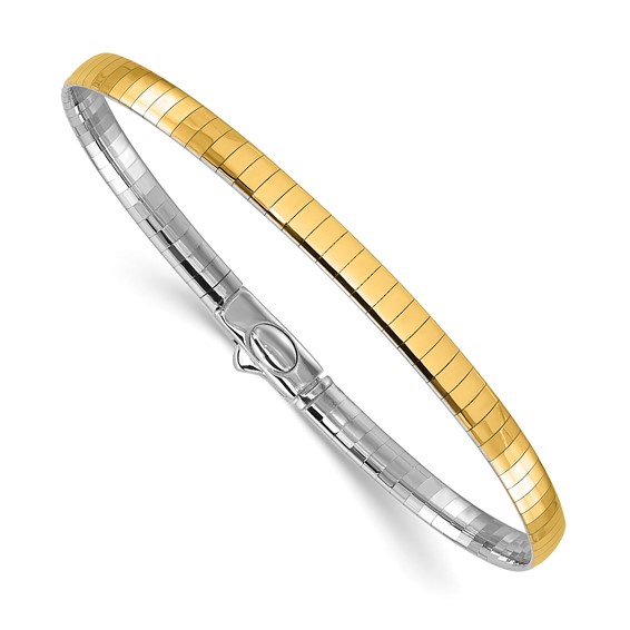 Herco 14K Two-Tone Polished 4.1mm Reversible 7.5 inch Omega Bracelet